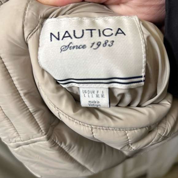 Nautica Light Tan Reversible Puffer Vest - Picture 4 of 6